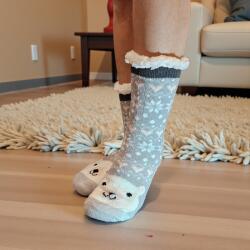 Ollike Női zoknimamusz - hópihés-macika mintával Világos szürke, 38-41 108466