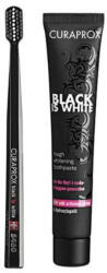 CURAPROX Black is White fogkefe+fogkrém szett - 90ml+1db ( Kiszerelés: 90ml+1db )