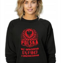  Női melegítőfelső, Size M, fekete, lengyel, hazafias mintával