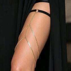  Harisnyakötő szexi lánccal ST14 szexi Ajándék Neki fekete arany (ST14)