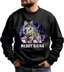  Férfi Pulóver, fekete, L méret, pamut, poliészter (BLUZA SIGMA MALE MĘSKA WILK)