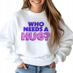  Női pulóver, Size M, fehér, vicces minták (Bluza Biała Bez Kaptura)