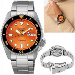Seiko 5 Sports SRPD59K1 Automata Férfi Karóra, narancssárga számlap, acél karkötő (SRPD51K1)