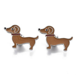  Tacskó Kutya (16) Tűzzománc Brosstű Bross Kitűző 23x33mm