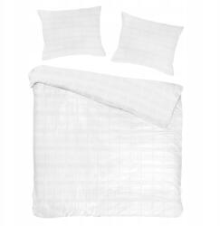 Darymex Szatén Ágyneműhuzat, 200×220cm, fehér kockás, 100% pamut (POSATBAW/200X220/MARSWHIT)