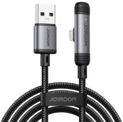 JOYROOM S-A56 ENJOYX SERIES adatkábel (USB - lightning, 3A, gyorstöltő, 120cm, 90 fokos, cipőfűző) FEKETE (S-A56_AL)