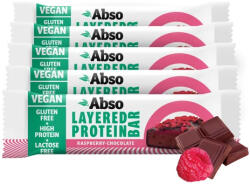Abso Layered Protein Bar Kínáló (16db x 50 g) - Málnás - csokoládés ízű vegán fehérjeszelet
