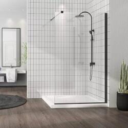 Mediterraneo Paravan dus walk-in Fluminia Foxy Black, 80x200cm, sticla securizata 8mm, negru mat (W01SC01BL-80-V1)