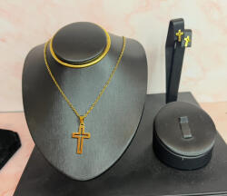 Pink Dream Beauty Harmony Cross Set - rozsdamentes acél ékszerszett (arany) Szín: Arany