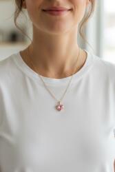 Pink Dream Beauty Pink Amour Necklace - arany nyaklánc rózsaszín szív medállal