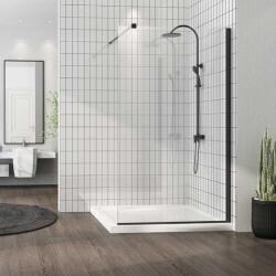 Mediterraneo Paravan dus walk-in Fluminia Foxy Black, 120x200cm, sticla securizata 8mm, negru mat (W01SC01BL-120-V1)