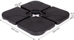 MultiGarden Esernyőtalp-súly, vízzel tölthető, 60 kg, MultiGarden