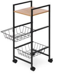 ModernHome Mobil polcos szekrény 2 kosárral és kerekeken guruló polcrendszerezővel ModernHome