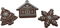 Formarium Mézeskalács Hatású Karácsonyfadísz Szett (3 db) - Karácsonyfa, Hópehely és Mézeskalács Ház Dísz, Előre Kialakított Akasztólyukkal