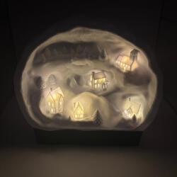 Formarium Karácsonyi falu meleg fehér világítással