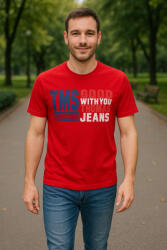 Thomas Jeans feliratos póló piros