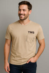 Thomas Jeans Zsebes kerek nyakú póló bézs