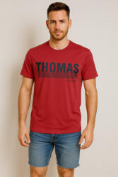 Thomas Jeans nagy feliratos póló meggypiros