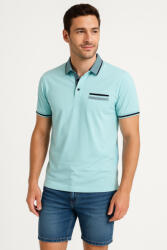 Thomas Jeans elegáns galléros póló világos kék