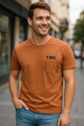 Thomas Jeans Zsebes kerek nyakú póló tégla