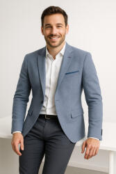 Thomas Jeans szürke zakó kék könyöklő betéttel