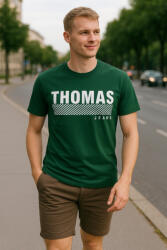 Thomas Jeans nagy feliratos zöld póló