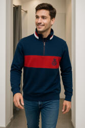 Thomas Jeans Thomas Jeasn pulóver kék piros csíkkal