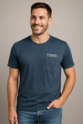 Thomas Jeans Zsebes kerek nyakú póló kék