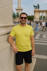 Thomas Jeans egyszínű citromsárga póló, logóval