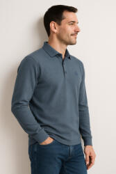 Thomas Jeans hosszú ujjú galléros póló sötétkék