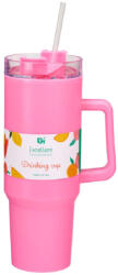  Óriás szívószálas pohár fogantyúval 1100ml - Pink