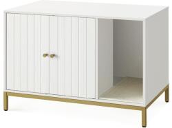 FEANDREA macskaalom-bútor 80 × 50 × 55 cm, fehér és arany színben (PCL007W01V1) - tutihome