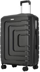 BONTOUR "Charm" 4-kerekes bőrönd TSA számzárral 67x44x25 cm, M méretű, Fekete (130842-Black) - tutihome