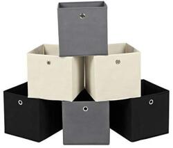 SONGMICS Tárolódoboz készlet 6 darabos, összecsukható , 2 db szürke+ fekete+ bézs (RFB06GHM)