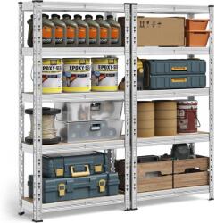 SONGMICS extra erős tárolópolcok 2 darabos szett, 30x75x150 cm, ezüstszínű (GLR451E01)