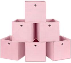 SONGMICS 6db összecsukható tárolódoboz, szövet tárolókockák, rózsaszín (RFB02PK-3)