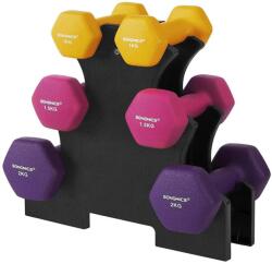 SONGMICS Hatszögletű súlyzószett súlyzóállvánnyal 6 db-os (SYL609B02)