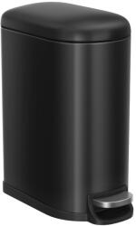 SONGMICS Fürdőszobai szemetes, 10 literes fedeles, pedálos, acél, tinta fekete (LTB010B02)