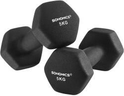 SONGMICS Neoprén súlyzók csúszásmentes fogantyúval 2x5 kg, fekete (SYL60BK)