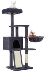 FEANDREA Macska kaparóoszlop, többszintes 135 cm kis macska kaparófa, sötétszürke (PCT132G01)