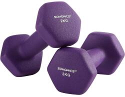 SONGMICS Neoprén súlyzók csúszásmentes fogantyúval 2 x 2 kg, lila (SYL64PL)