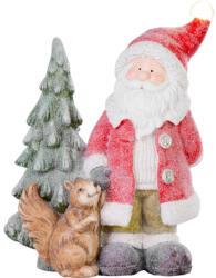 MagicHome Mikulás mókussal és fával 35,5x20x46 cm 8090955