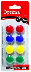 OPTIMA Táblamágnes OPTIMA 20mm 8 darabos vegyes színű