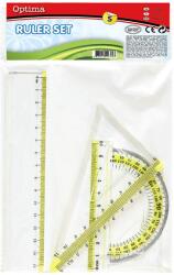 Optima Vonalzókészlet OPTIMA 15cm vonalzóval 4 darabos
