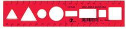Optima Sablon vonalzó OPTIMA piros 20cm