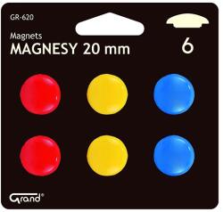 GRAND Táblamágnes GRAND 20mm 6 darabos vegyes színű