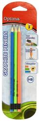 Optima Grafitceruza OPTIMA HB háromszögletű radíros 3 darabos