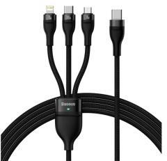 Baseus FLASH SERIES II adatkábel 3in1 (Type-C - lightning/microUSB/Type-C, 5A, gyorstöltő, 100W, 150