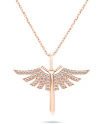 Brilio Silver Stílusos ezüst nyaklánc Angyalszárny cirkónium kövekkel NCL144R