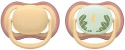 Philips Set 2 Suzete Philips-Avent Ultra Air SCF087/09 Ortodontice Fara BPA 0-6luni Buton Normal si Buton Fosforescent Multicolor (SCF087/09)